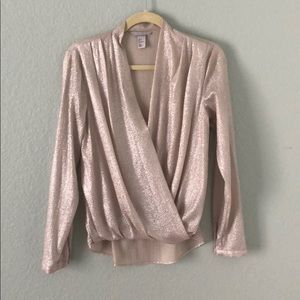 H&M silver long sleeve blouse